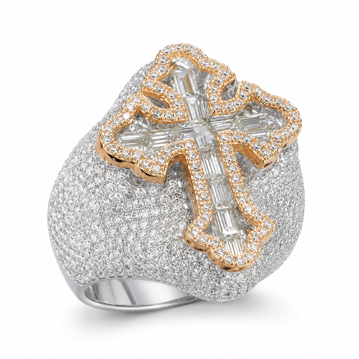 Anillo cruz plata .925