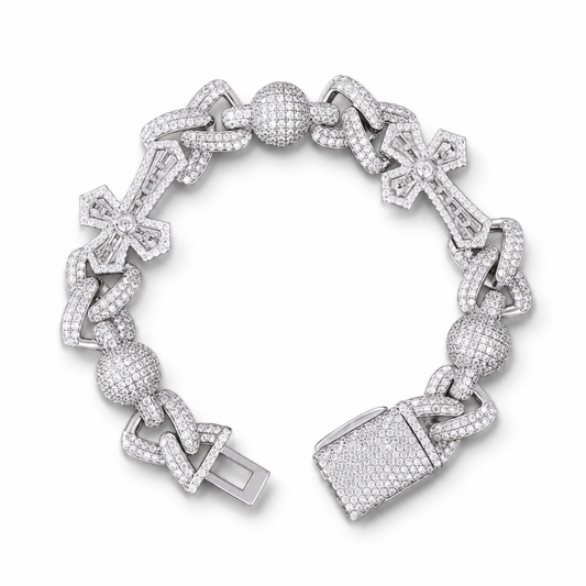Pulsera cruz plata .925