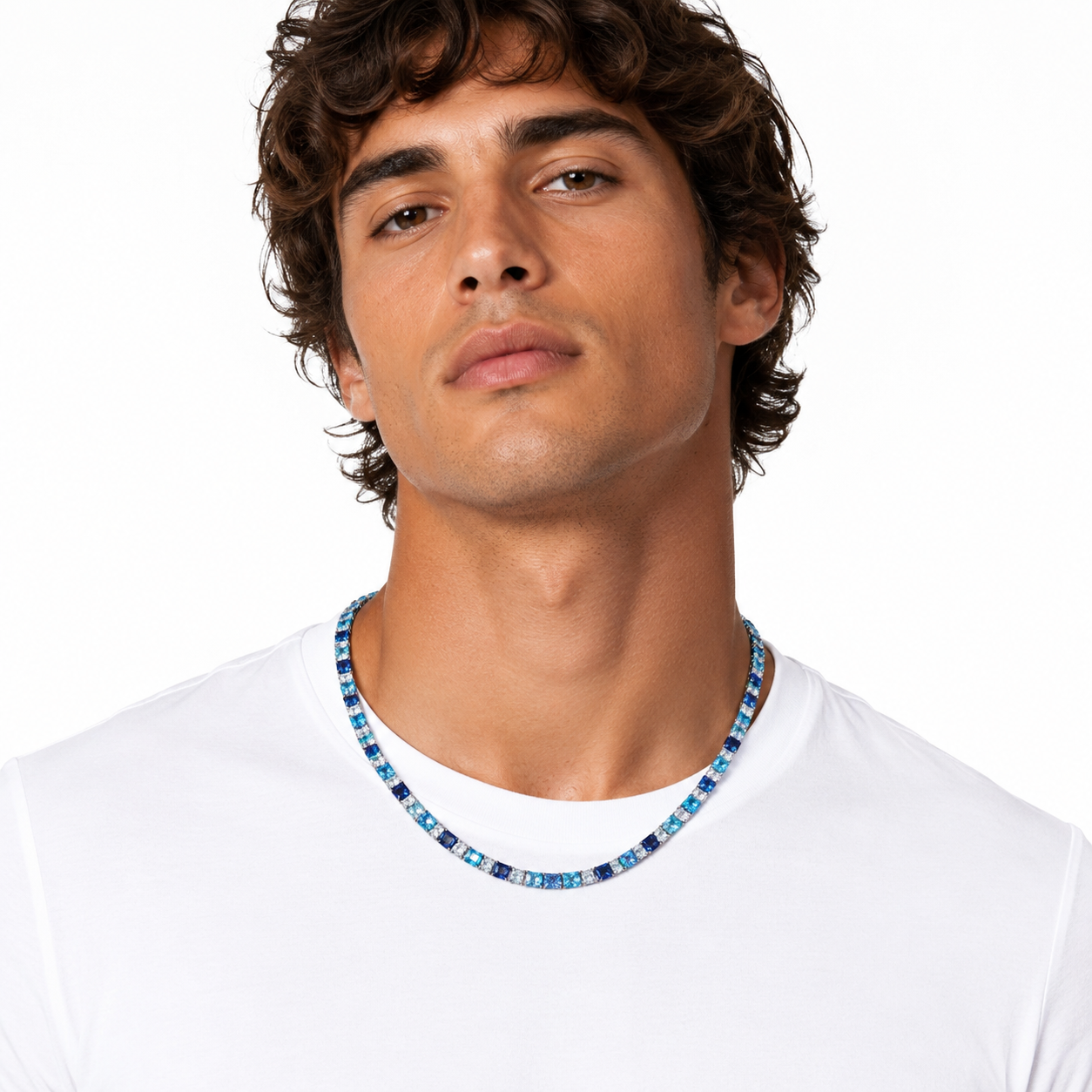 Cadena tenis azulplata .925