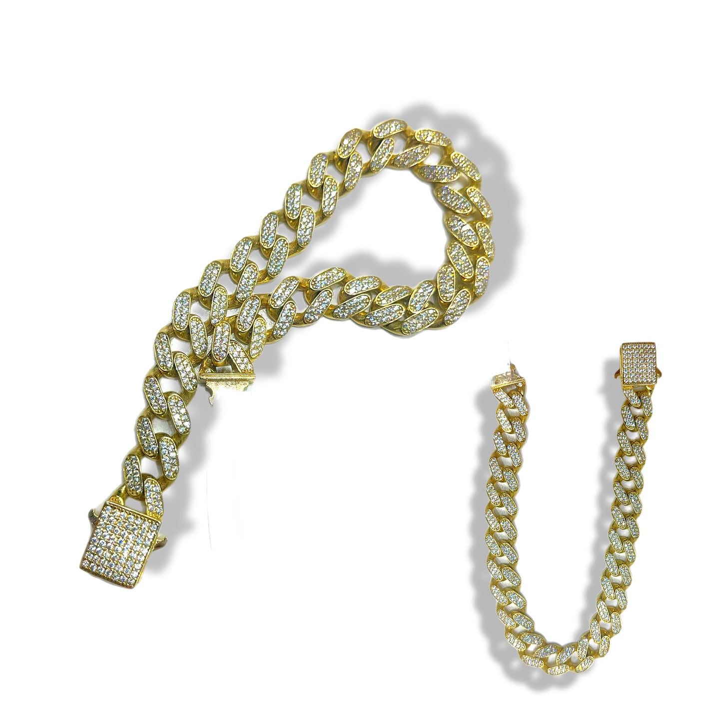 Pulsera Cubana con zirconia Oro 10k