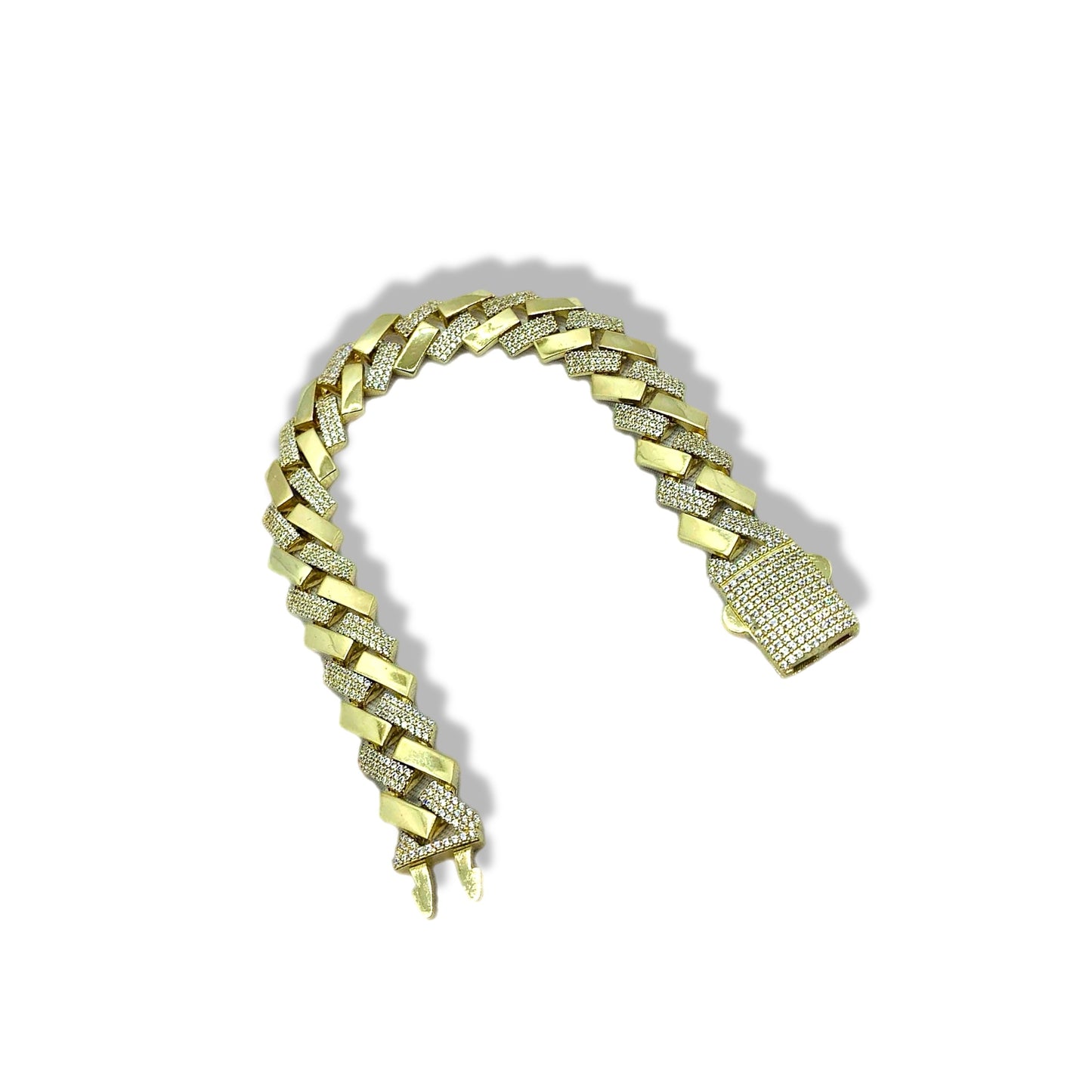 Pulsera miami con swarovski Oro 10k