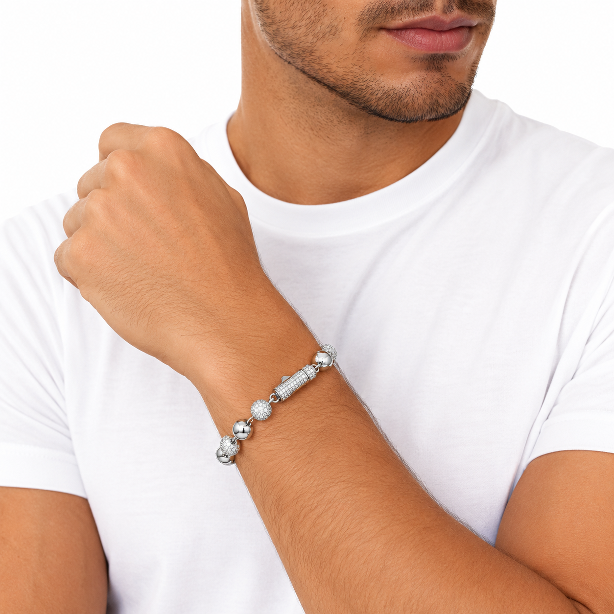 Pulsera boleada plata .925