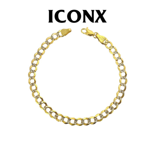 Pulso barbado diamantado oro 14k